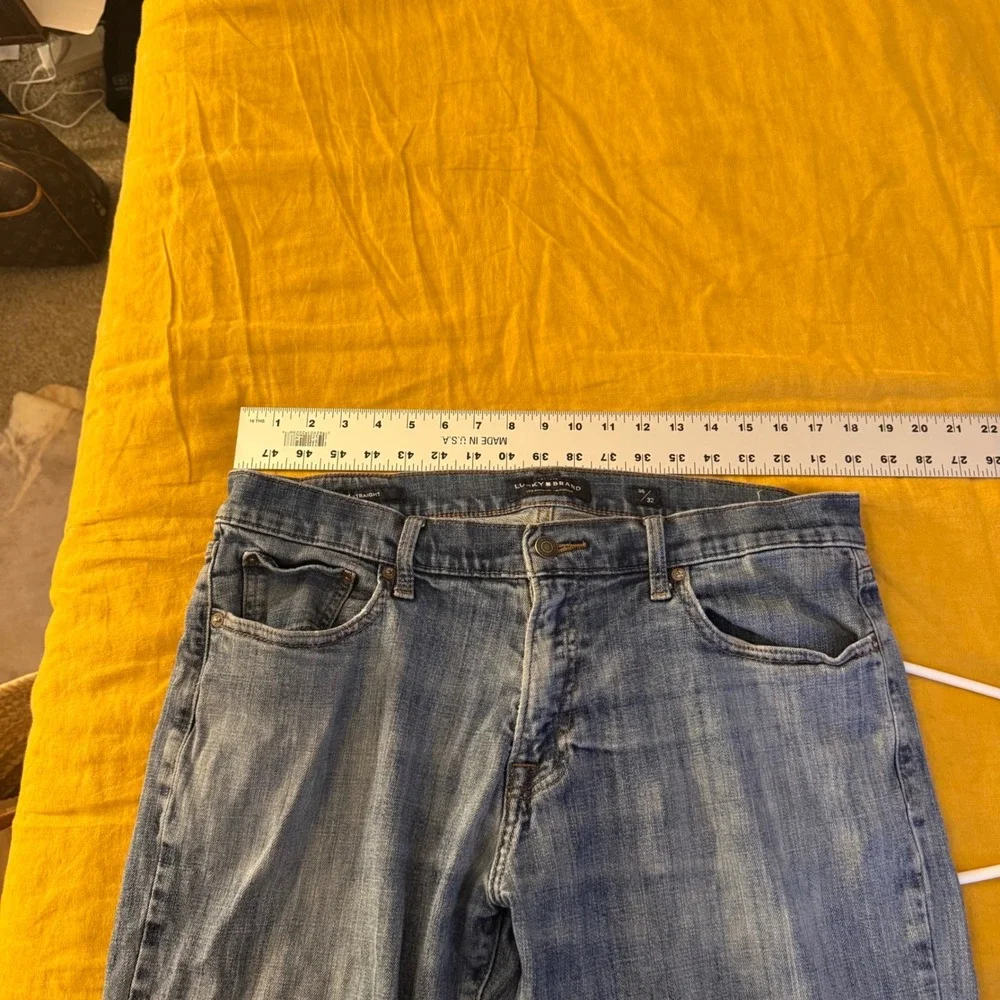 Lucky Brand Men's 36x32 Straight Leg Blue‎ Wash Denim Jeans light wash